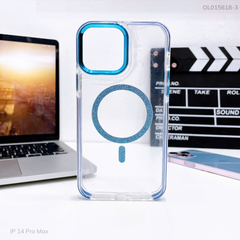 ** Ốp IP 14 Pro Max Likgus lưng trong Magsafe viền kim tuyến màu
