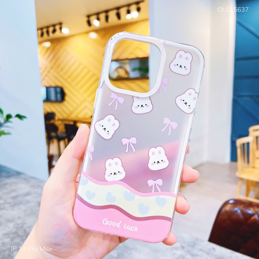 Ốp IP 14 Pro Max lưng nhám viền 2 lớp nhiều hình