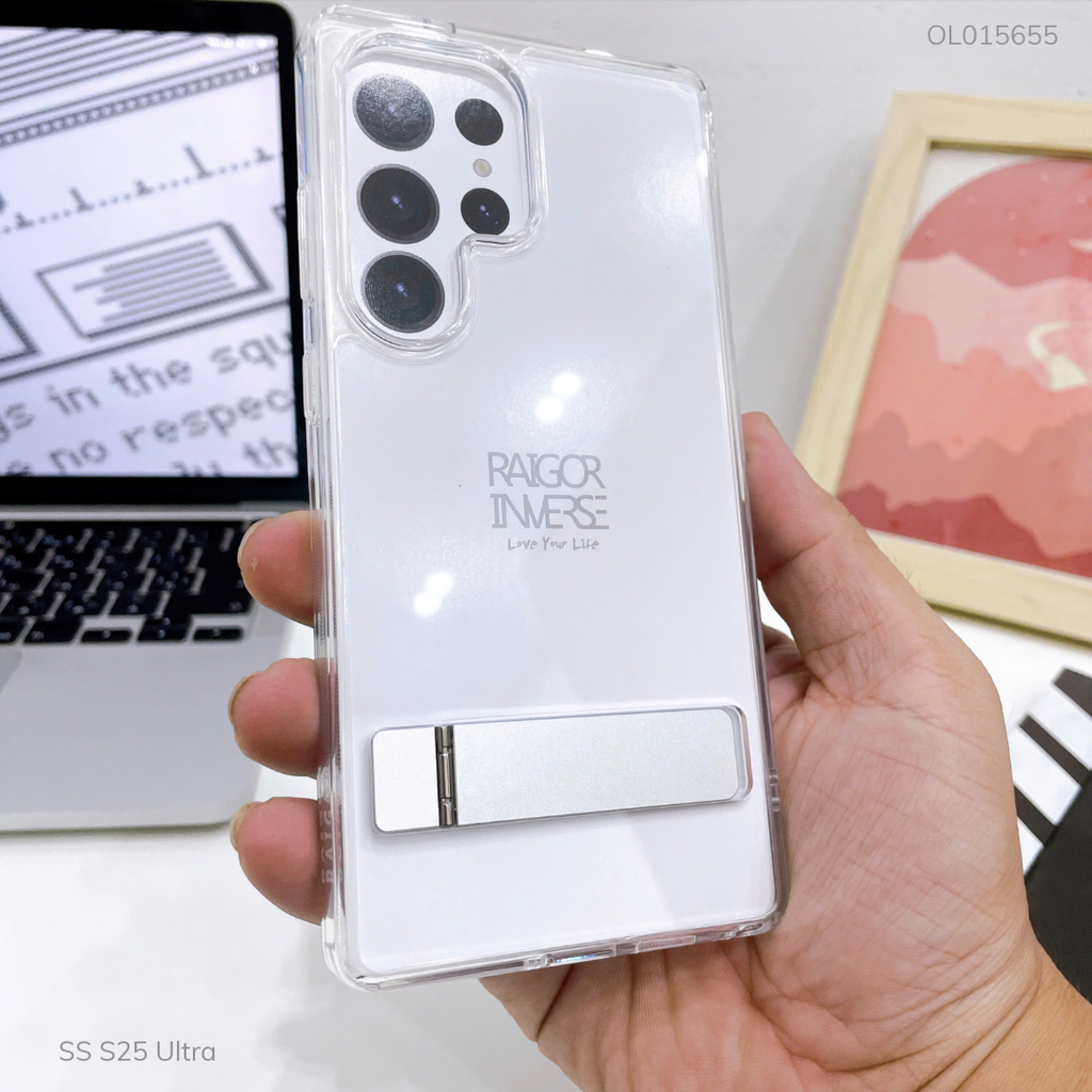 Ốp SS S25 Ultra Raigor lưng trong kèm giá đỡ