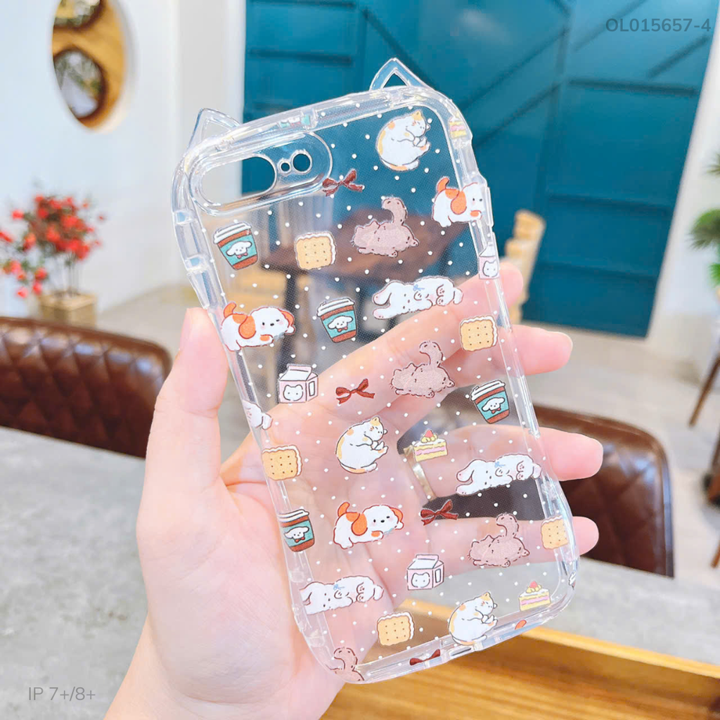 ** Ốp iPhone 7+/8+ dẻo tai mèo nhiều hình