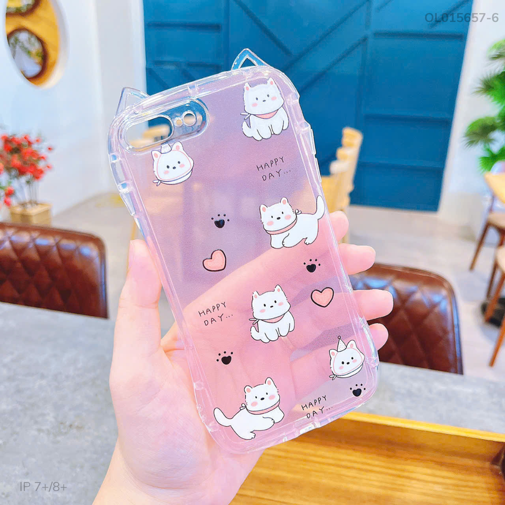 ** Ốp iPhone 7+/8+ dẻo tai mèo nhiều hình