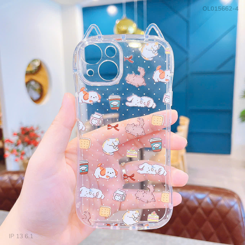 ** Ốp IP 13 6.1 dẻo tai mèo nhiều hình