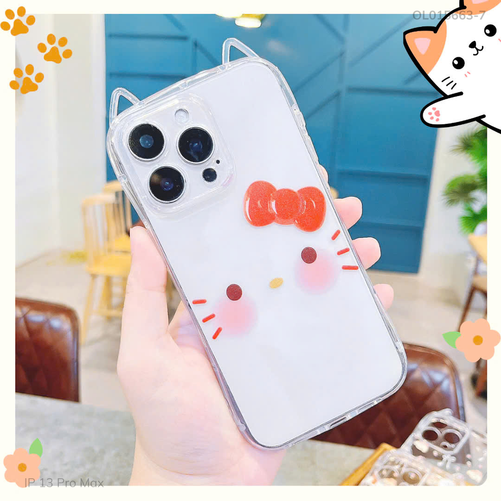 ** Ốp IP 13 Pro Max dẻo tai mèo nhiều hình