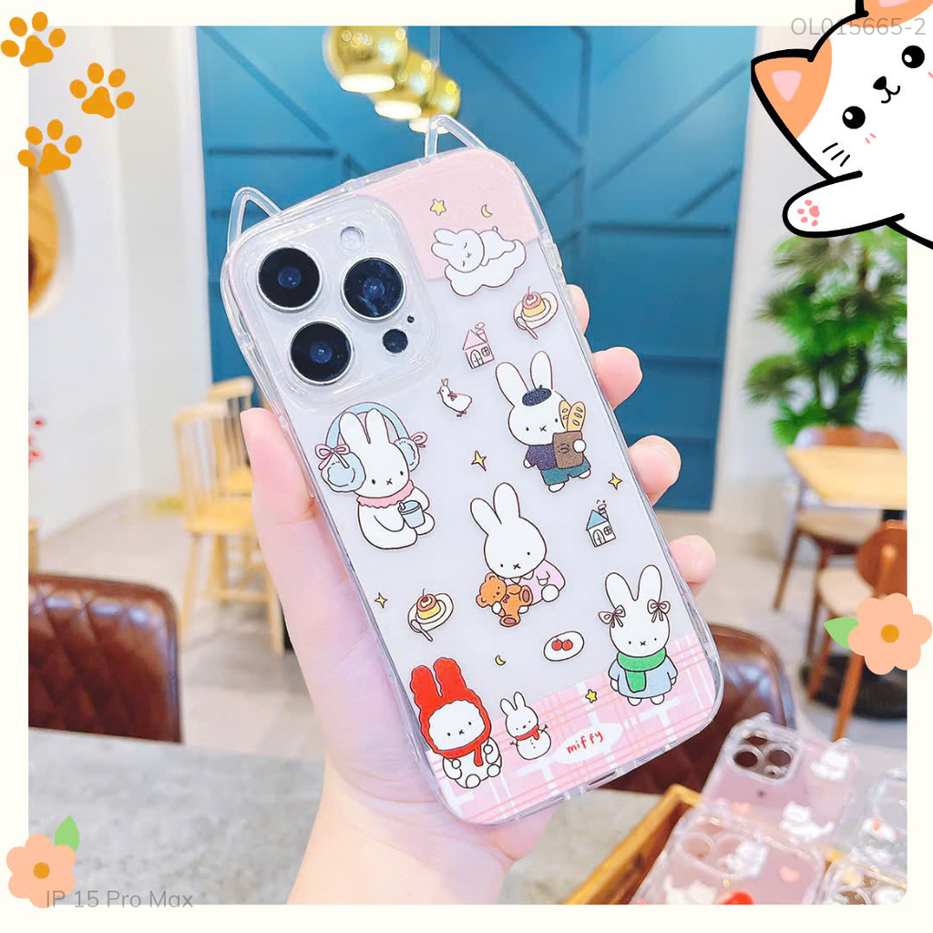** Ốp IP 15 Pro Max dẻo tai mèo nhiều hình