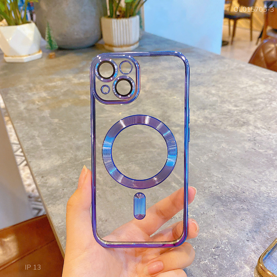 Ốp iPhone 13 6.1 dẻo trong viền xi camera khoét táo