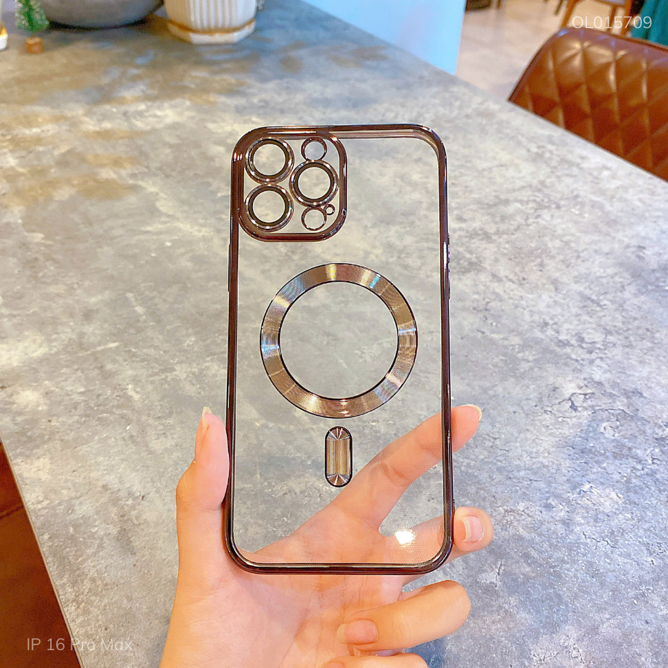 Ốp IP 16 Pro Max dẻo trong viền xi camera khoét táo