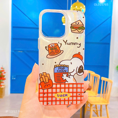 Ốp IP 12/12 Pro vân ánh sóng cún Pop Corn