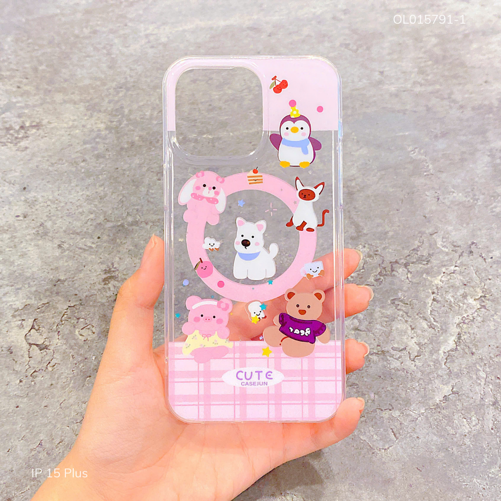 ** Ốp IP 15 Plus lưng cứng magsafe in hình