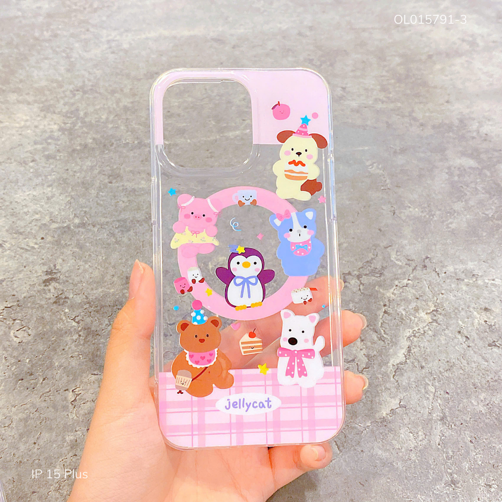 ** Ốp IP 15 Plus lưng cứng magsafe in hình