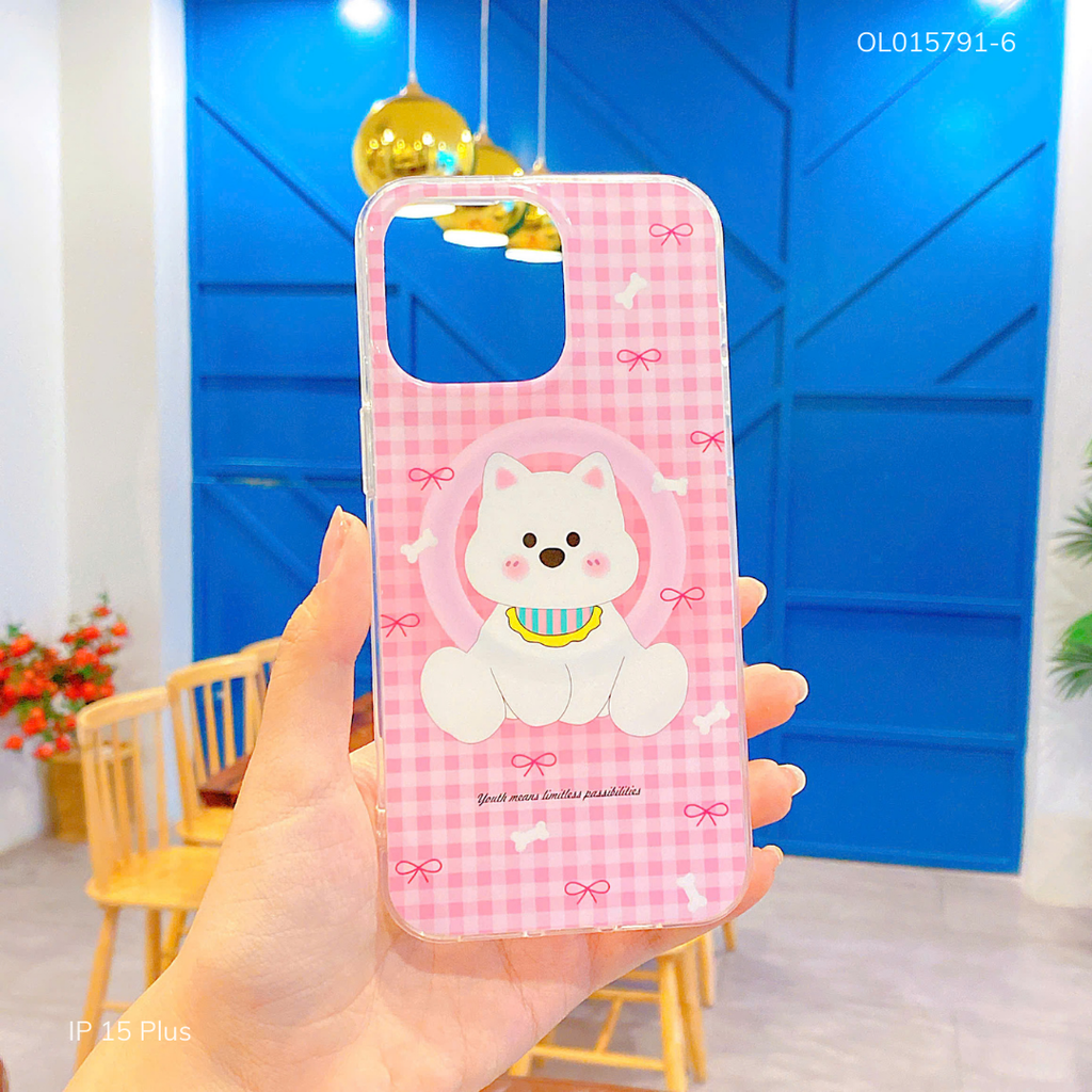 ** Ốp IP 15 Plus lưng cứng magsafe in hình