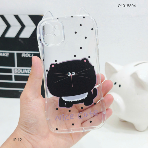 Ốp IP 12 6.1 dẻo tai mèo Nice Cat
