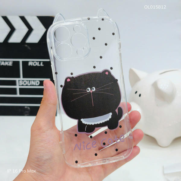 Ốp iPhone 16 Pro Max dẻo tai mèo Nice Cat