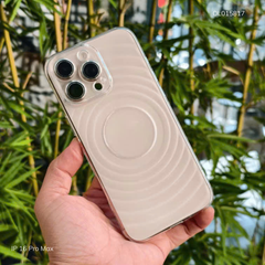 ** Ốp IP 16 Pro Max Memumi trong cứng vân sóng tròn 3D