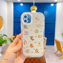 Ốp IP 11 6.1 lưng cứng nhiều thú viền lucky