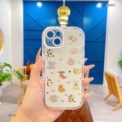 Ốp IP 13 6.1 lưng cứng nhiều thú viền lucky