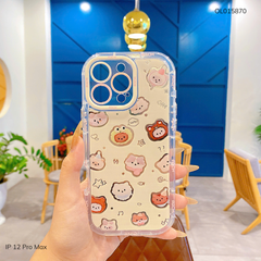 Ốp IP 12 Pro Max lưng cứng nhiều thú viền rich