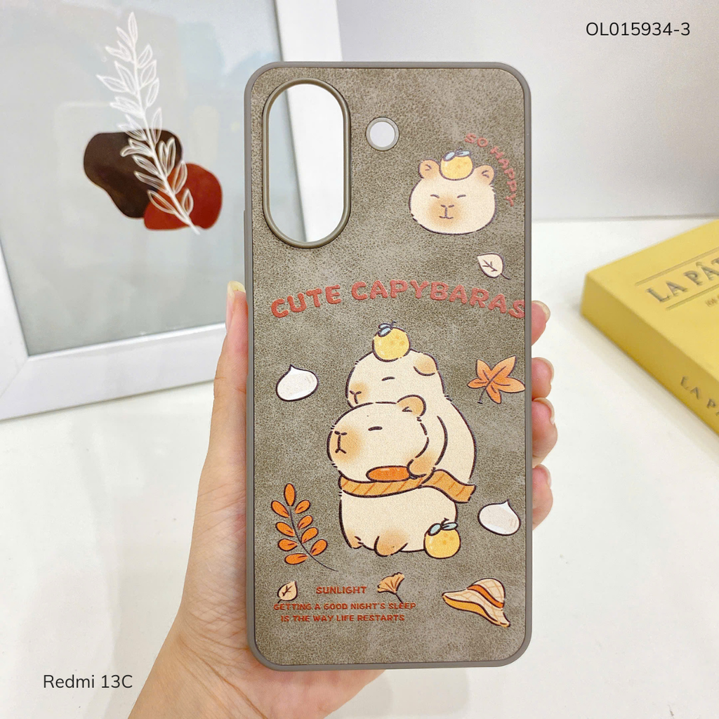 Ốp Xiaomi Redmi 13C 4G vân giả da nhiều hình