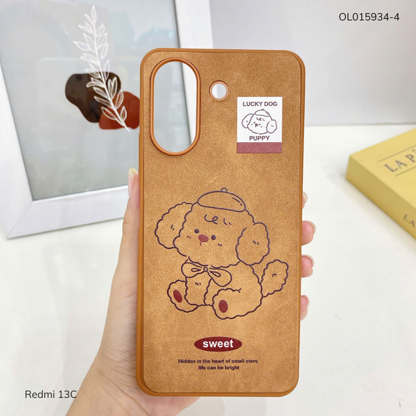 Ốp Xiaomi Redmi 13C 4G vân giả da nhiều hình