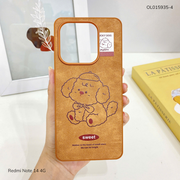 Ốp Xiaomi Redmi Note 14 4G vân giả da nhiều hình