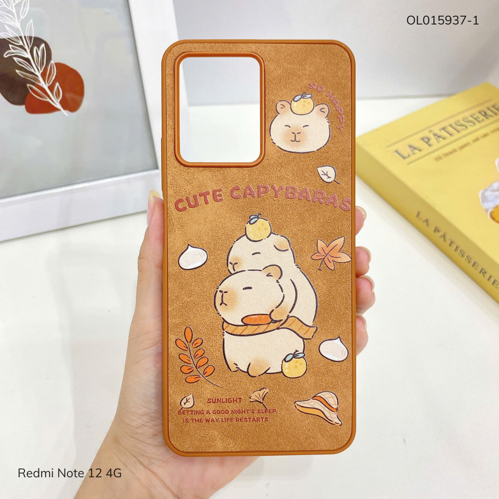 Ốp Xiaomi Redmi Note 12 4G vân giả da nhiều hình