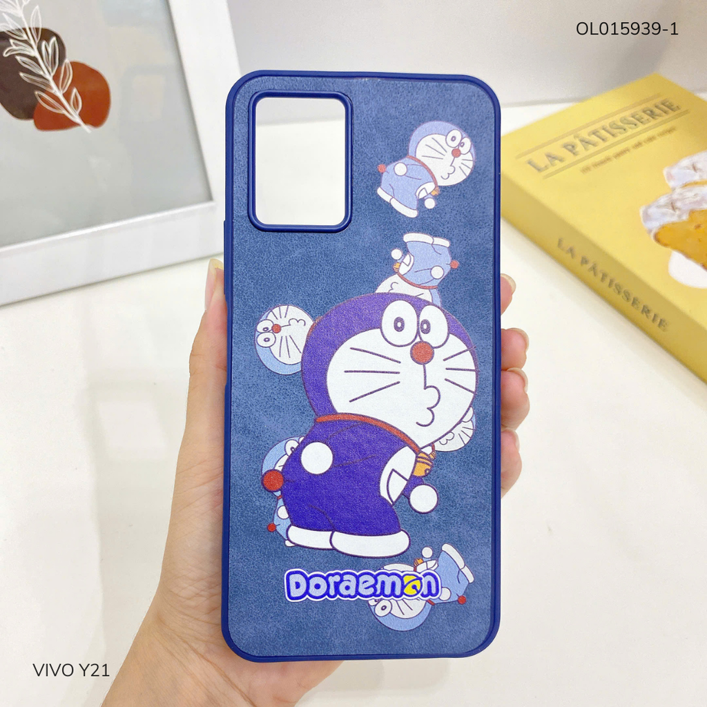 Ốp Vivo Y21 vân giả da nhiều hình