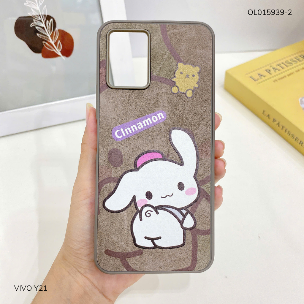 Ốp Vivo Y21 vân giả da nhiều hình