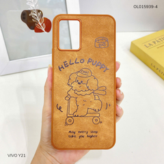 Ốp Vivo Y21 vân giả da nhiều hình