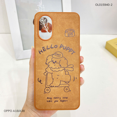 Ốp Oppo A18/A38 vân giả da nhiều hình