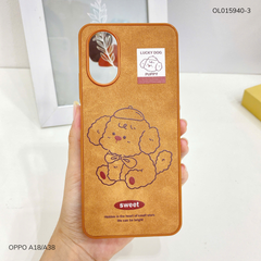 Ốp Oppo A18/A38 vân giả da nhiều hình