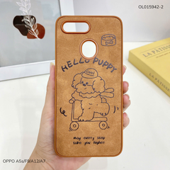 Ốp Oppo A5s/F9/A12/A7 vân giả da nhiều hình