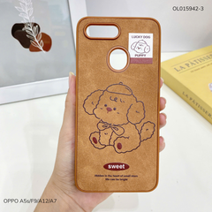 Ốp Oppo A5s/F9/A12/A7 vân giả da nhiều hình