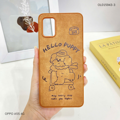 Ốp Oppo A55 4G vân giả da nhiều hình
