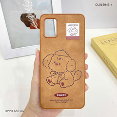 Ốp Oppo A55 4G vân giả da nhiều hình