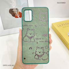 Ốp Oppo A55 4G vân giả da nhiều hình