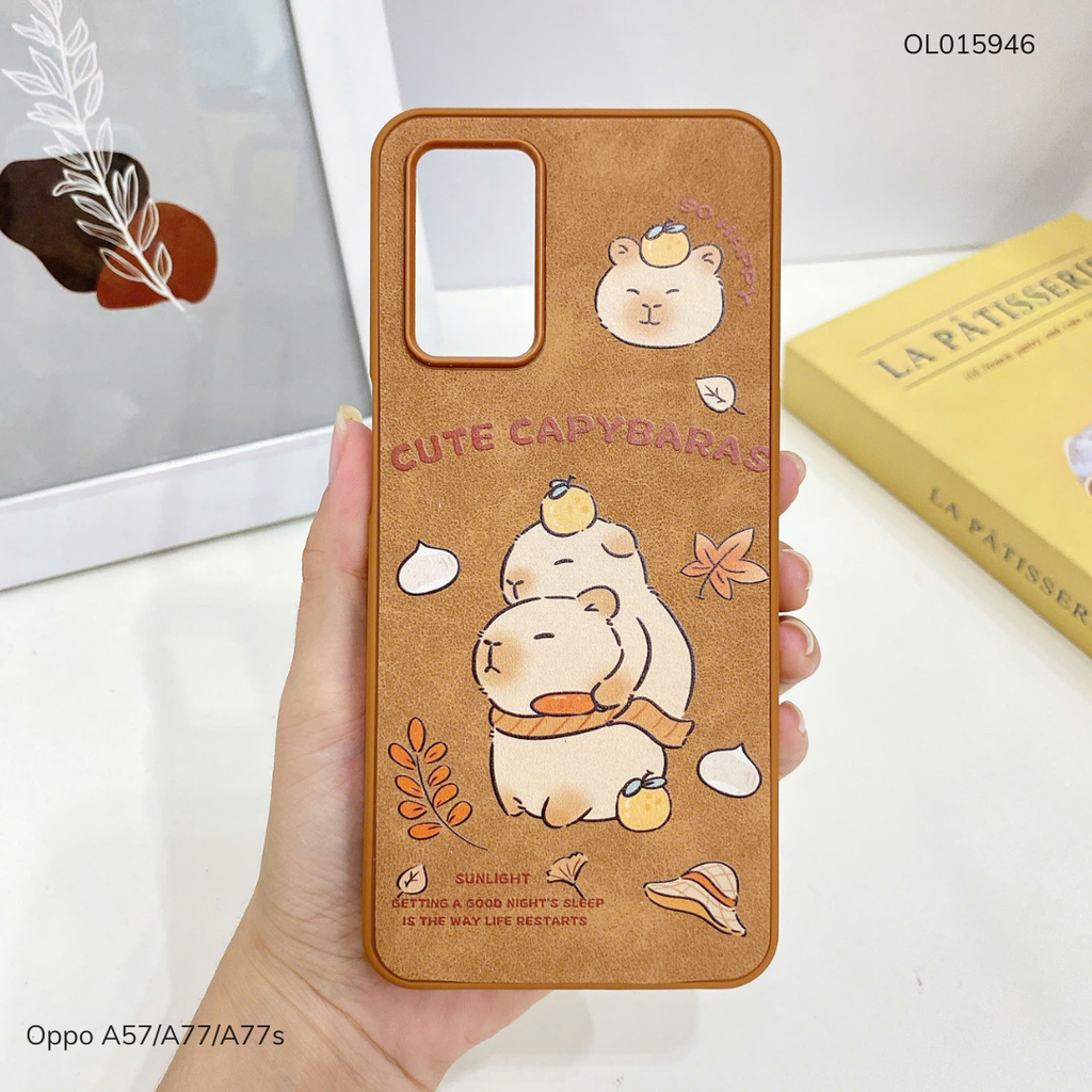 Ốp Oppo A57/A77/A77s vân giả da nhiều hình