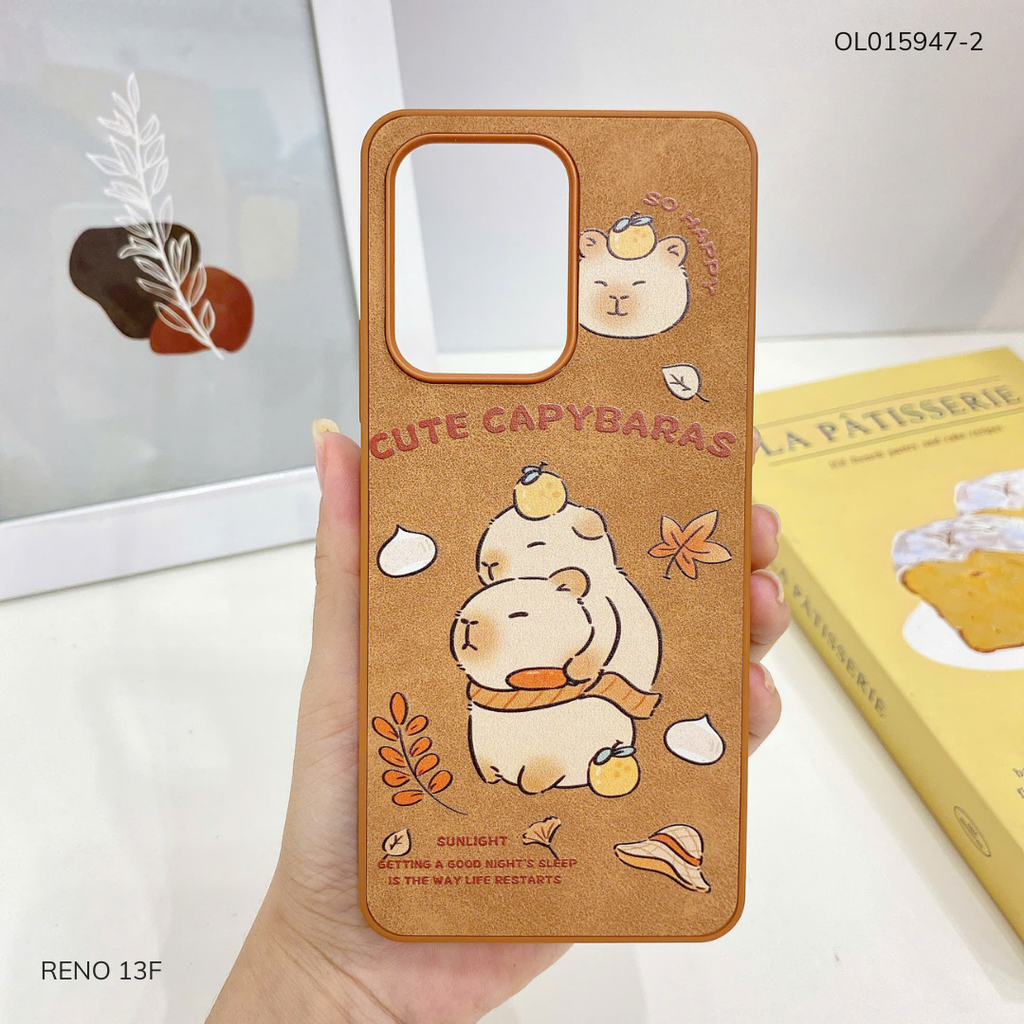 Ốp Reno 13F vân giả da nhiều hình
