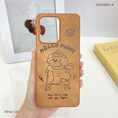 Ốp Reno 13F vân giả da nhiều hình