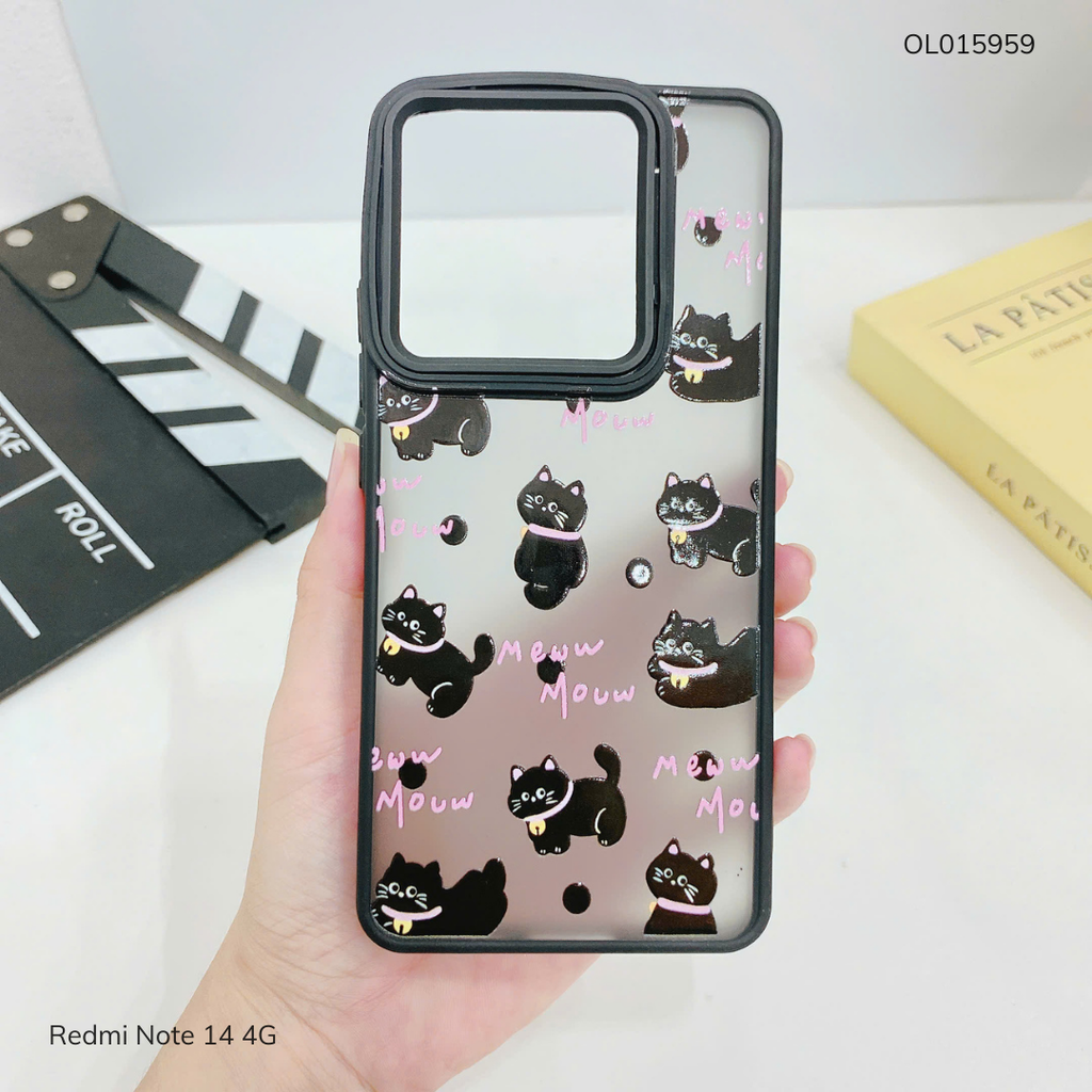 Ốp Xiaomi Redmi Note 14 4G lưng nhám đen