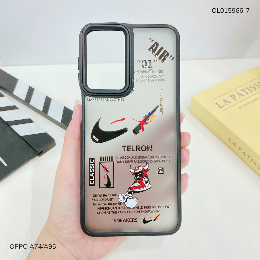 Ốp Oppo A74/A95 lưng nhám đen