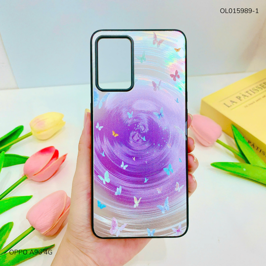 Ốp Oppo A96 4G vân sóng tròn viền đen