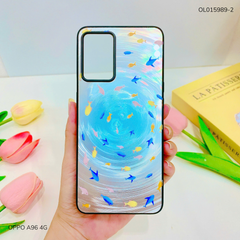 Ốp Oppo A96 4G vân sóng tròn viền đen