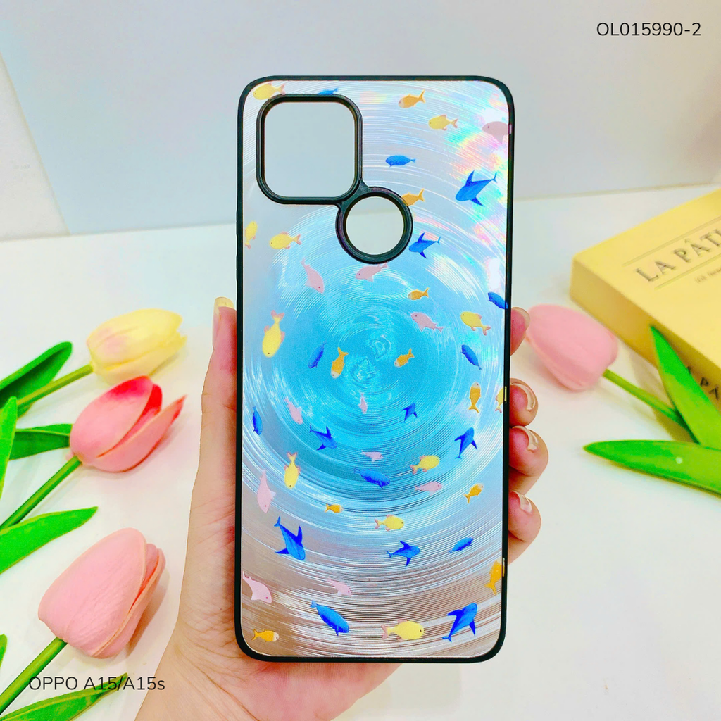 Ốp Oppo A15/A15s vân sóng tròn viền đen