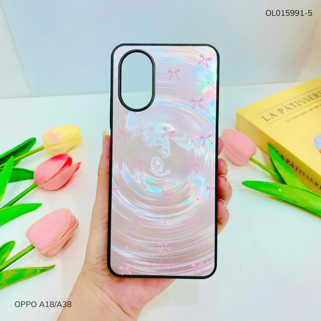 Ốp Oppo A18/A38 vân sóng tròn viền đen