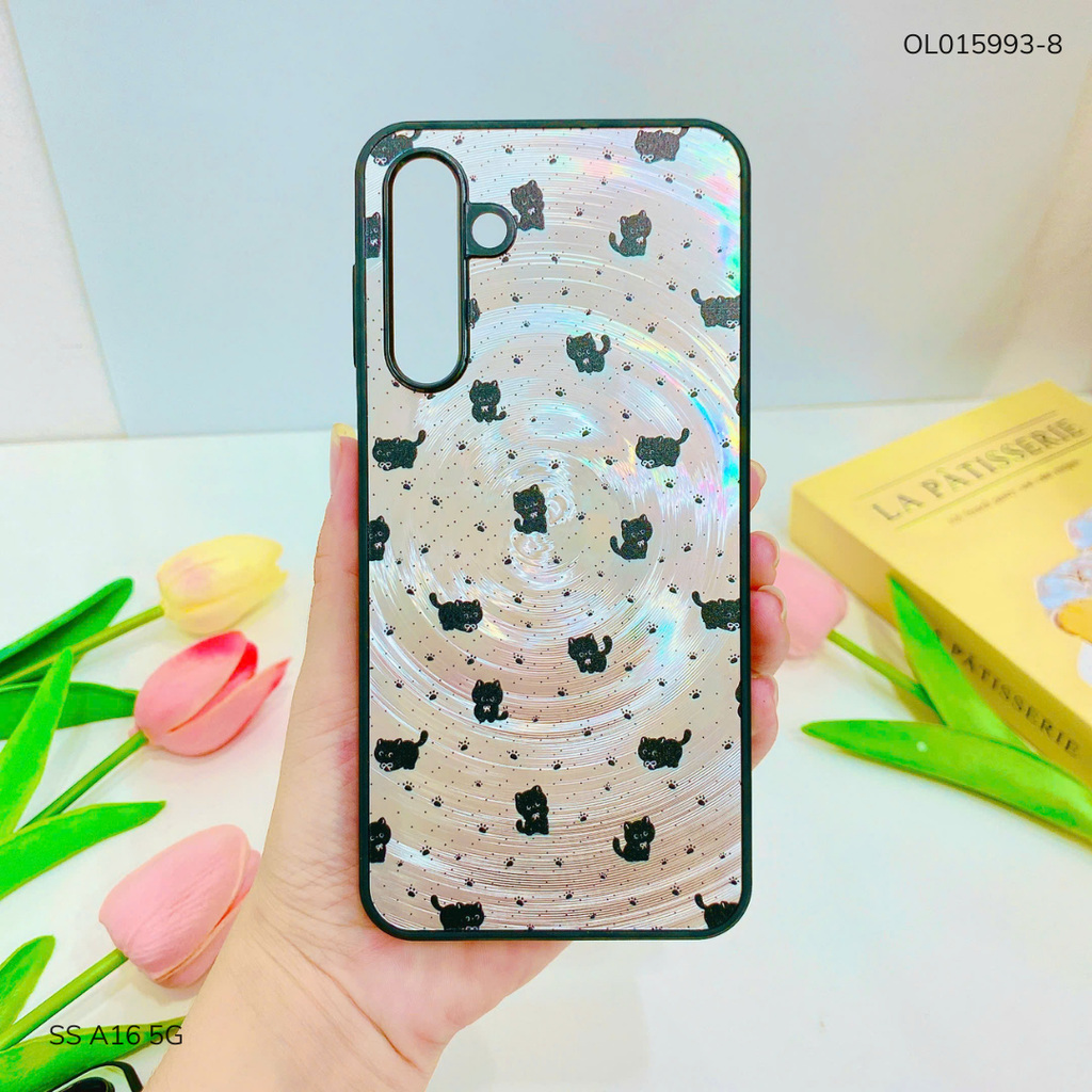 Ốp SS A16 5G vân sóng tròn viền đen