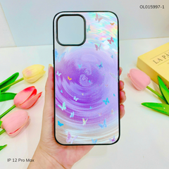Ốp IP 12 Pro Max vân sóng tròn viền đen