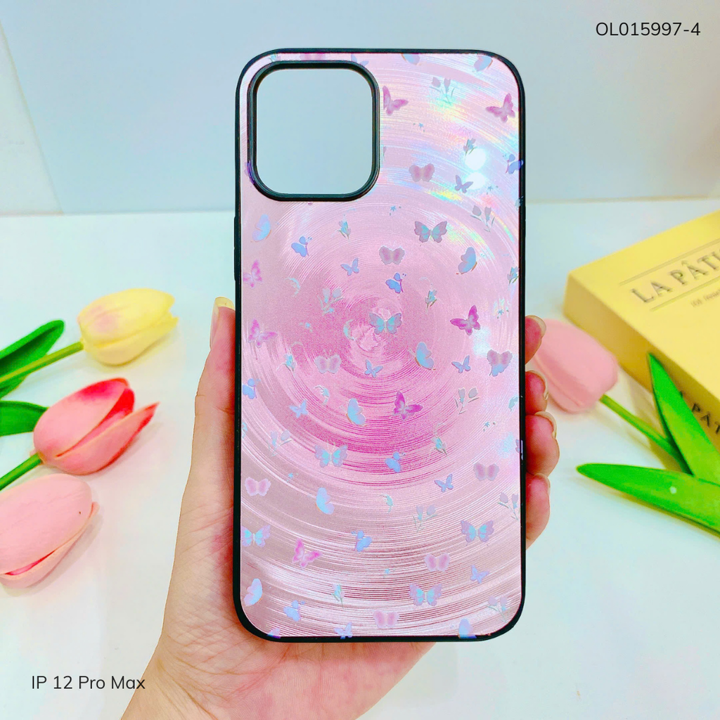 Ốp IP 12 Pro Max vân sóng tròn viền đen