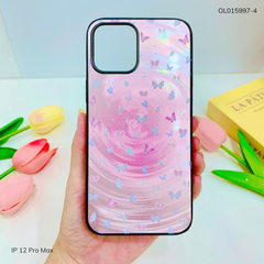Ốp IP 12 Pro Max vân sóng tròn viền đen
