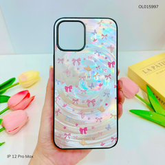 Ốp IP 12 Pro Max vân sóng tròn viền đen
