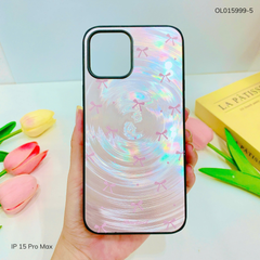 Ốp IP 15 Pro Max vân sóng tròn viền đen