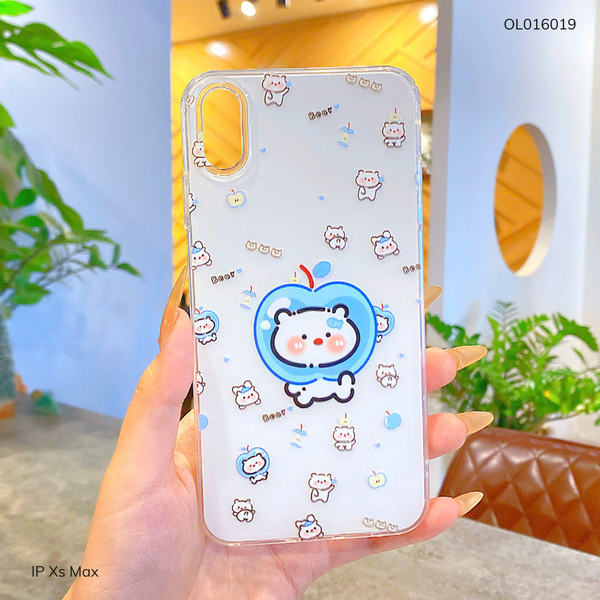 Ốp IP Xs Max lưng cứng gấu đội táo xanh dương